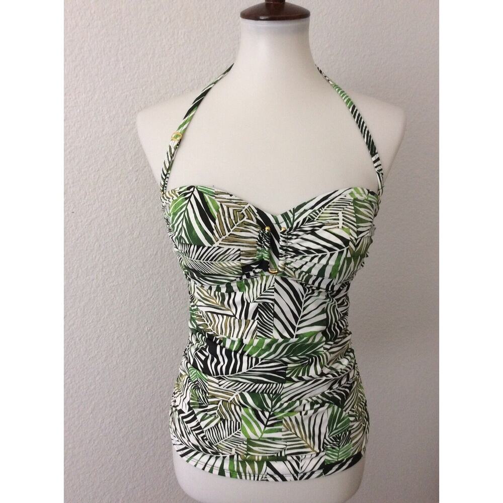 Bleu Rod Beattie Swim Tankini Bikini Top Halter Tropical